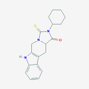 molecular formula C19H21N3OS B282652 2-cyclohexyl-3-thioxo-2,3,5,6,11,11a-hexahydro-1H-imidazo[5',1':6,1]pyrido[3,4-b]indol-1-one 