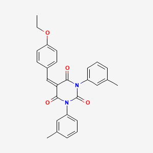 molecular formula C27H24N2O4 B2826525 5-[(4-乙氧苯基)甲亚基]-1,3-二(3-甲基苯基)-1,3-二氮杂环己烷-2,4,6-三酮 CAS No. 1023494-93-0
