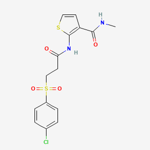 2-(3-((4-chlorophenyl)sulfonyl)propanamido)-N-methylthiophene-3-carboxamide