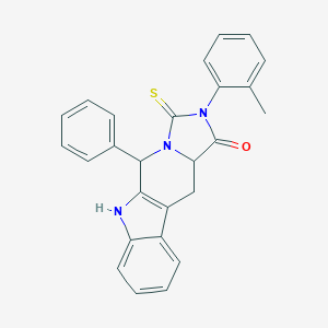 molecular formula C26H21N3OS B282653 2-(2-methylphenyl)-5-phenyl-3-thioxo-2,3,5,6,11,11a-hexahydro-1H-imidazo[5',1':6,1]pyrido[3,4-b]indol-1-one 