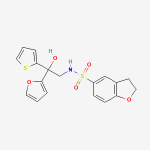 N-(2-(furan-2-yl)-2-hydroxy-2-(thiophen-2-yl)ethyl)-2,3-dihydrobenzofuran-5-sulfonamide