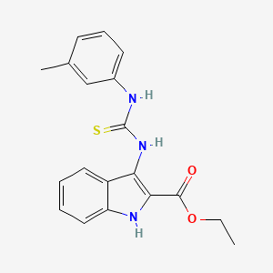 molecular formula C19H19N3O2S B2826541 乙酸-3-(3-(间甲苯)硫脲基)-1H-吲哚-2-甲酸酯 CAS No. 686736-56-1