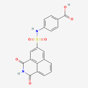 molecular formula C19H12N2O6S B2826548 4-[(1,3-Dioxo-5-benzo[de]isoquinolinyl)sulfonylamino]benzoic acid CAS No. 714261-20-8