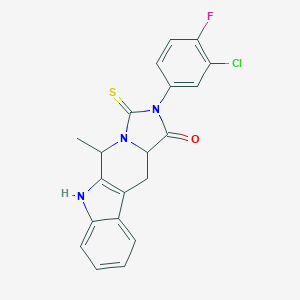 molecular formula C20H15ClFN3OS B282655 2-(3-chloro-4-fluorophenyl)-5-methyl-3-thioxo-2,3,5,6,11,11a-hexahydro-1H-imidazo[5',1':6,1]pyrido[3,4-b]indol-1-one 