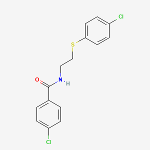 molecular formula C15H13Cl2NOS B2826553 4-chloro-N-[2-(4-chlorophenyl)sulfanylethyl]benzamide CAS No. 339100-05-9