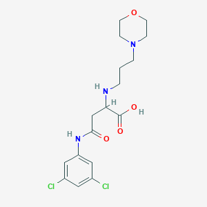 molecular formula C17H23Cl2N3O4 B2826557 4-((3,5-Dichlorophenyl)amino)-2-((3-morpholinopropyl)amino)-4-oxobutanoic acid CAS No. 1096689-85-8
