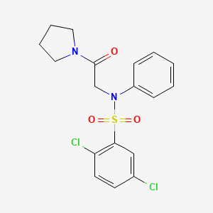 2,5-dichloro-N-[2-oxo-2-(1-pyrrolidinyl)ethyl]-N-phenylbenzenesulfonamide