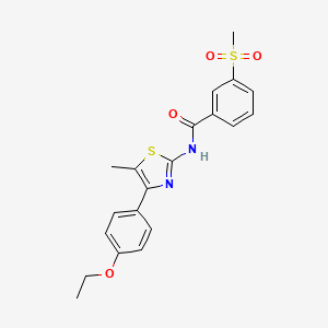 molecular formula C20H20N2O4S2 B2826562 N-(4-(4-ethoxyphenyl)-5-methylthiazol-2-yl)-3-(methylsulfonyl)benzamide CAS No. 896293-69-9