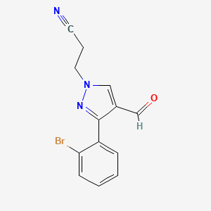 3-[3-(2-bromophenyl)-4-formyl-1H-pyrazol-1-yl]propanenitrile
