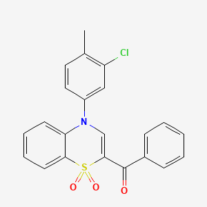 molecular formula C22H16ClNO3S B2826575 [4-(3-氯-4-甲基苯基)-1,1-二氧杂-4H-1,4-苯并噻嗪-2-基](苯基)甲酮 CAS No. 1114886-21-3