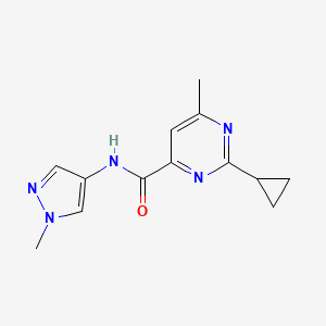 B2826578 2-Cyclopropyl-6-methyl-N-(1-methylpyrazol-4-yl)pyrimidine-4-carboxamide CAS No. 2415513-84-5