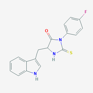 molecular formula C18H14FN3OS B282658 3-(4-fluorophenyl)-5-(1H-indol-3-ylmethyl)-2-thioxo-4-imidazolidinone 
