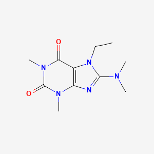 molecular formula C11H17N5O2 B2826580 8-(Dimethylamino)-7-ethyl-1,3-dimethylpurine-2,6-dione CAS No. 159626-53-6
