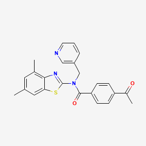 4-acetyl-N-(4,6-dimethylbenzo[d]thiazol-2-yl)-N-(pyridin-3-ylmethyl)benzamide
