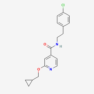 molecular formula C18H19ClN2O2 B2826587 N-(4-chlorophenethyl)-2-(cyclopropylmethoxy)isonicotinamide CAS No. 2034618-73-8