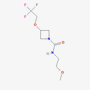molecular formula C9H15F3N2O3 B2826592 N-(2-methoxyethyl)-3-(2,2,2-trifluoroethoxy)azetidine-1-carboxamide CAS No. 2379993-95-8
