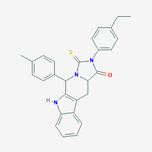 molecular formula C28H25N3OS B282660 2-(4-ethylphenyl)-5-(4-methylphenyl)-3-thioxo-2,3,5,6,11,11a-hexahydro-1H-imidazo[1',5':1,6]pyrido[3,4-b]indol-1-one 