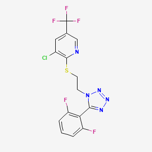 molecular formula C15H9ClF5N5S B2826602 3-chloro-2-({2-[5-(2,6-difluorophenyl)-1H-1,2,3,4-tetraazol-1-yl]ethyl}sulfanyl)-5-(trifluoromethyl)pyridine CAS No. 2060733-86-8