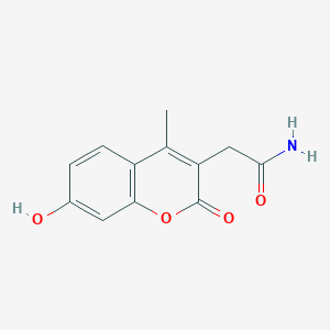 molecular formula C12H11NO4 B2826605 2-(7-hydroxy-4-methyl-2-oxo-2H-chromen-3-yl)acetamide CAS No. 853749-57-2