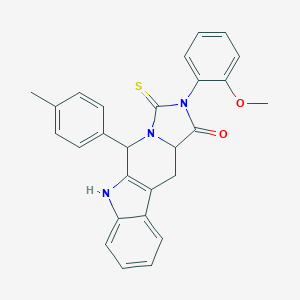 molecular formula C27H23N3O2S B282661 2-(2-methoxyphenyl)-5-(4-methylphenyl)-3-thioxo-2,3,5,6,11,11a-hexahydro-1H-imidazo[5',1':6,1]pyrido[3,4-b]indol-1-one 