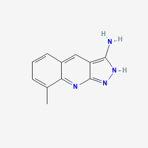 molecular formula C11H10N4 B2826618 8-甲基-1H-吡唑并[3,4-b]喹啉-3-胺 CAS No. 351357-40-9