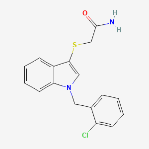 2-((1-(2-chlorobenzyl)-1H-indol-3-yl)thio)acetamide