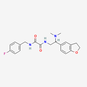 molecular formula C21H24FN3O3 B2826624 N1-(2-(2,3-dihydrobenzofuran-5-yl)-2-(dimethylamino)ethyl)-N2-(4-fluorobenzyl)oxalamide CAS No. 1428379-80-9