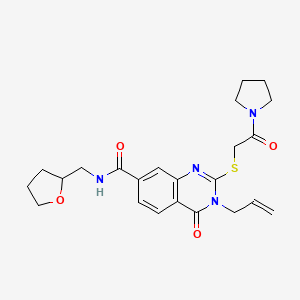 3-allyl-4-oxo-2-[(2-oxo-2-pyrrolidin-1-ylethyl)thio]-N-(tetrahydrofuran-2-ylmethyl)-3,4-dihydroquinazoline-7-carboxamide