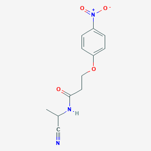 molecular formula C12H13N3O4 B2826635 N-(1-cyanoethyl)-3-(4-nitrophenoxy)propanamide CAS No. 1797802-58-4