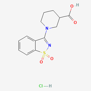1-(1,1-Dioxo-1,2-benzothiazol-3-yl)piperidine-3-carboxylic acid;hydrochloride