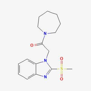 molecular formula C16H21N3O3S B2826640 1-(azepan-1-yl)-2-(2-(methylsulfonyl)-1H-benzo[d]imidazol-1-yl)ethanone CAS No. 886922-07-2