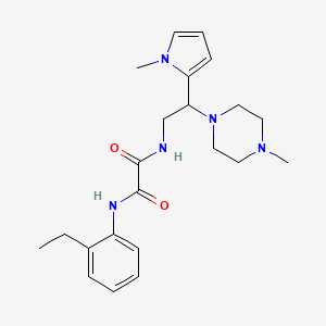 molecular formula C22H31N5O2 B2826646 N1-(2-ethylphenyl)-N2-(2-(1-methyl-1H-pyrrol-2-yl)-2-(4-methylpiperazin-1-yl)ethyl)oxalamide CAS No. 1049380-09-7