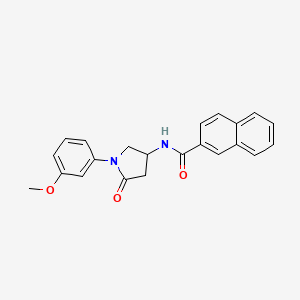 molecular formula C22H20N2O3 B2826647 N-(1-(3-甲氧基苯基)-5-氧代吡咯啉-3-基)-2-萘酰胺 CAS No. 896272-49-4