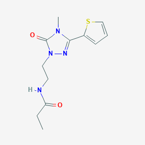 N-(2-(4-methyl-5-oxo-3-(thiophen-2-yl)-4,5-dihydro-1H-1,2,4-triazol-1-yl)ethyl)propionamide