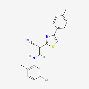 (2E)-3-[(5-chloro-2-methylphenyl)amino]-2-[4-(4-methylphenyl)-1,3-thiazol-2-yl]prop-2-enenitrile