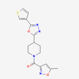 molecular formula C16H16N4O3S B2826658 (5-甲基异噁唑-3-基)(4-(5-(噻吩-3-基)-1,3,4-噁二唑-2-基)哌啶-1-基)甲酮 CAS No. 1448132-88-4