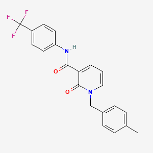 molecular formula C21H17F3N2O2 B2826659 1-[(4-methylphenyl)methyl]-2-oxo-N-[4-(trifluoromethyl)phenyl]pyridine-3-carboxamide CAS No. 946253-89-0