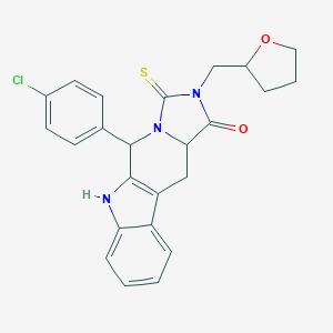 molecular formula C24H22ClN3O2S B282666 5-(4-chlorophenyl)-2-(tetrahydro-2-furanylmethyl)-3-thioxo-2,3,5,6,11,11a-hexahydro-1H-imidazo[5',1':6,1]pyrido[3,4-b]indol-1-one 