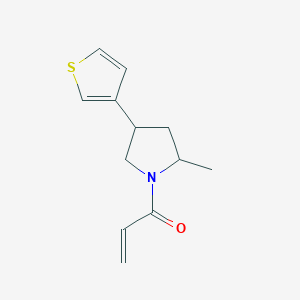 molecular formula C12H15NOS B2826662 1-(2-Methyl-4-thiophen-3-ylpyrrolidin-1-yl)prop-2-en-1-one CAS No. 2175581-21-0