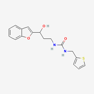 molecular formula C17H18N2O3S B2826664 1-(3-(Benzofuran-2-yl)-3-hydroxypropyl)-3-(thiophen-2-ylmethyl)urea CAS No. 1448129-41-6