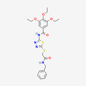 molecular formula C24H28N4O5S2 B2826665 N-(5-((2-(苄基氨基)-2-氧代乙基)硫代)-1,3,4-噻二唑-2-基)-3,4,5-三乙氧基苯甲酰胺 CAS No. 921093-71-2