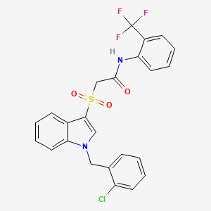 2-[1-[(2-chlorophenyl)methyl]indol-3-yl]sulfonyl-N-[2-(trifluoromethyl)phenyl]acetamide