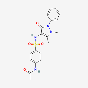 molecular formula C19H20N4O4S B2826674 N-{4-[(1,5-dimethyl-3-oxo-2-phenyl-2,3-dihydro-1H-pyrazol-4-yl)sulfamoyl]phenyl}acetamide CAS No. 32061-15-7
