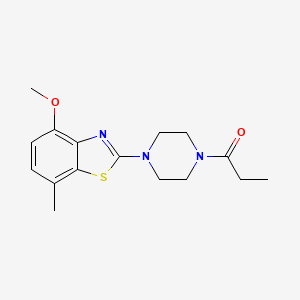 molecular formula C16H21N3O2S B2826677 1-(4-(4-Methoxy-7-methylbenzo[d]thiazol-2-yl)piperazin-1-yl)propan-1-one CAS No. 897487-70-6