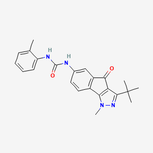 N-(3-(Tert-butyl)-1-methyl-4-oxoindeno[2,3-D]pyrazol-6-YL)((2-methylphenyl)amino)formamide