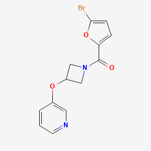 molecular formula C13H11BrN2O3 B2826680 (5-溴呋喃-2-基)(3-(吡啶-3-基氧基)氮杂环丙烷-1-基)甲酮 CAS No. 1903752-04-4