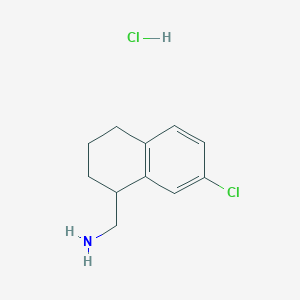 molecular formula C11H15Cl2N B2826684 (7-Chloro-1,2,3,4-tetrahydronaphthalen-1-yl)methanamine hydrochloride CAS No. 1616267-35-6