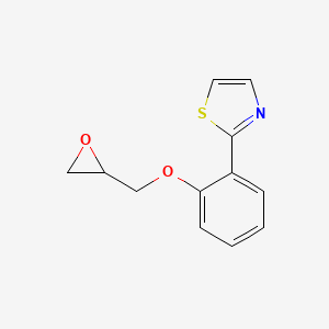 molecular formula C12H11NO2S B2826685 2-[2-(Oxiran-2-ylmethoxy)phenyl]-1,3-thiazole CAS No. 2411266-37-8