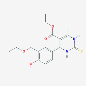 molecular formula C18H24N2O4S B282669 Ethyl 4-[3-(ethoxymethyl)-4-methoxyphenyl]-6-methyl-2-thioxo-1,2,3,4-tetrahydro-5-pyrimidinecarboxylate 