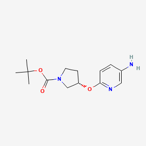 molecular formula C14H21N3O3 B2826695 (S)-tert-Butyl 3-(5-aminopyridin-2-yloxy)pyrrolidine-1-carboxylate CAS No. 1141488-38-1